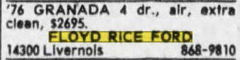Floyd Rice Ford - Dec 1979 Ad (newer photo)